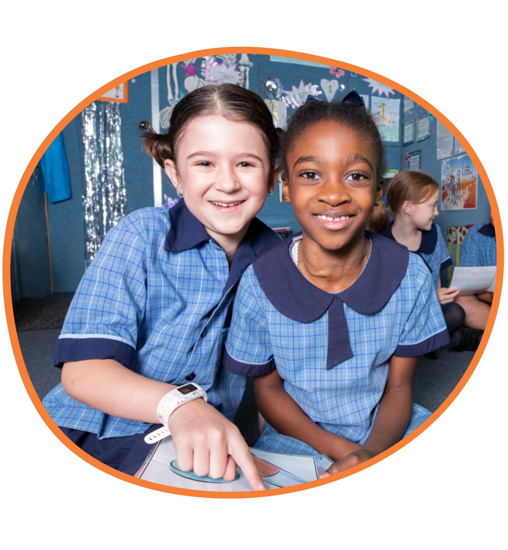 two young girls receiving preventative education