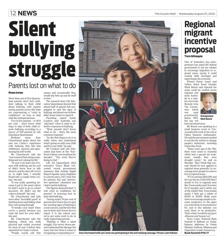 Courier Mail Print Story Silent Bullying Struggle Parents Lost On What To Do