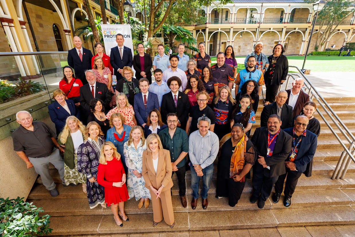 Caption: Life Ed Qld Leadership team members, Chief Growth Officer Olivia Jary, Chief Operations and Impact Officer Sharon Lansley and CEO Taryn Black received the Child Safe Organisation Award from Luke Twyford, Chief Executive & Principal Commissioner, Queensland Family and Child Commission Group Shot