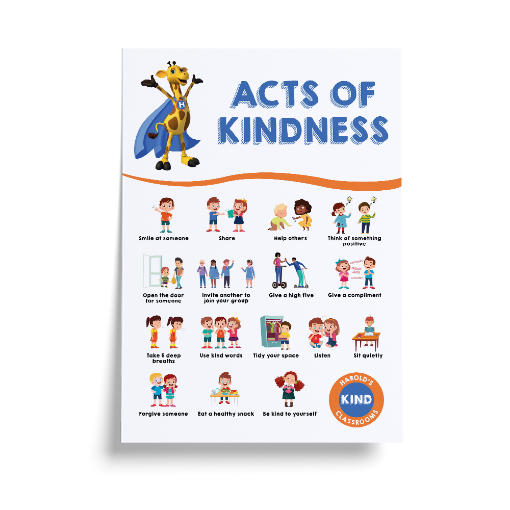 Harold's Kind Classrooms -Acts of Kindness Poster -Life Ed QLD