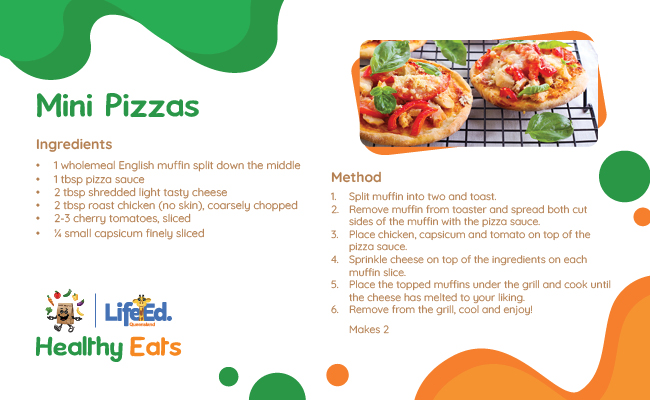 Life Education Qld Healthy Eats I Made It Competition Recipe Mini Pizzas